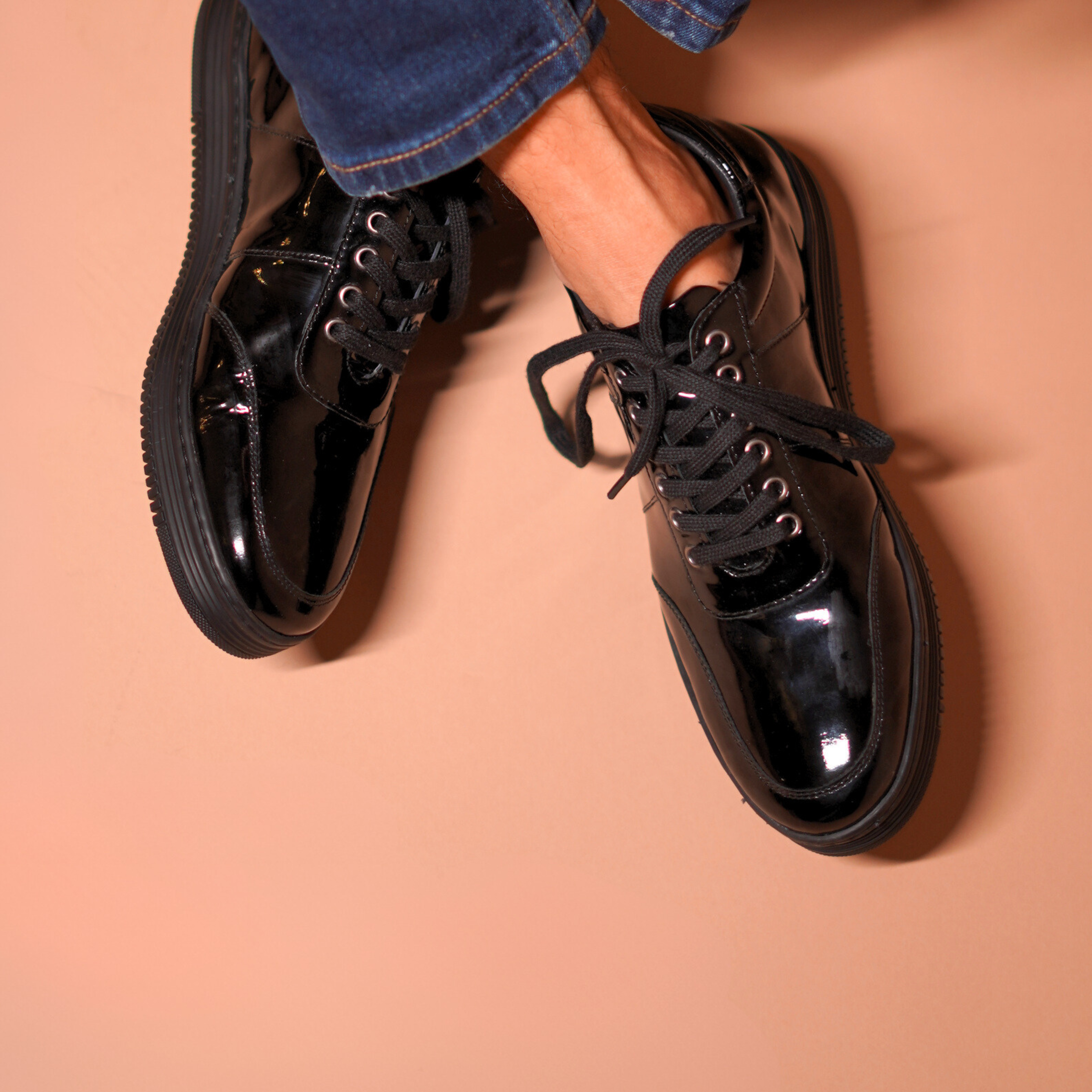 Lustro | Patent black leather sneakers